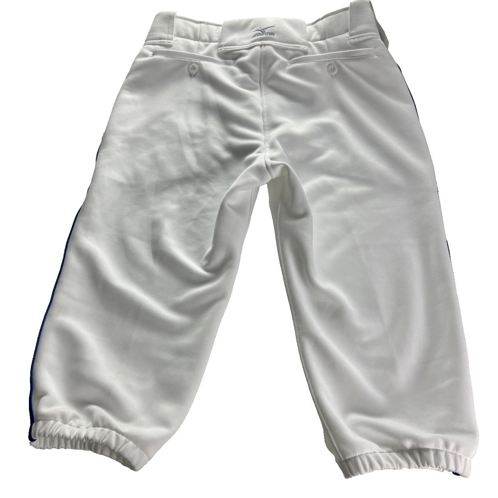 Mizuno Boys Premier Short Pant Royal Blue Piped Baseball Pants Size XXL White E2